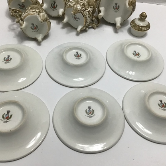 R. Capodimonte M.A.S. Small teapot with 4 footed cups and 6 plates - Picture 10 of 16